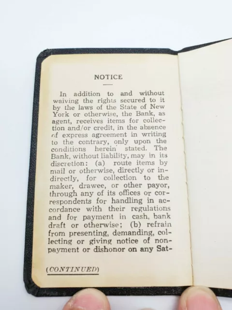 The National City Bank of New York 1943 Passbook Bank Book