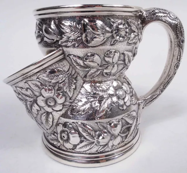 Black, Starr & Frost Shaving Mug Antique Repousse American Sterling Silver