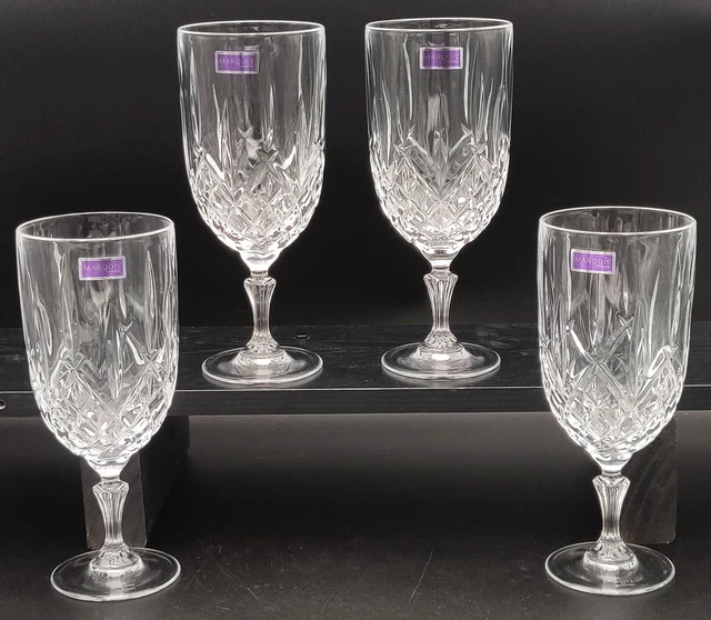 SET (4) WATERFORD Marquis “Markham” Crystal Footed ICED TEA GLASSES