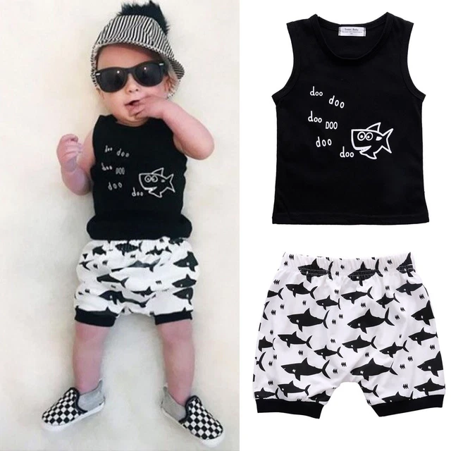 2 pz abiti neonati bambini tuta senza maniche top senza maniche pantaloncini abiti estivi