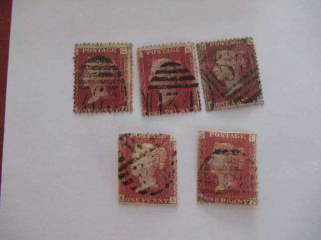 5 x Penny Red Stamps (124, 174, 218, 190, 216)