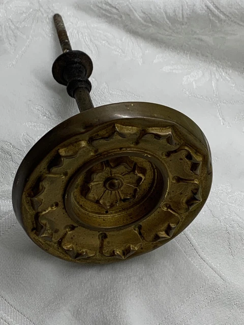 Brass Gilt Curtain Drape Tie Back Medallion Flower Empire Victorian with Screw 3