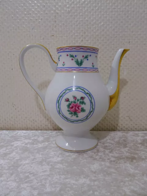 Porcelaine Cafetière Bernardaud Limoges Design Pompadour Vintage Um 1980/90