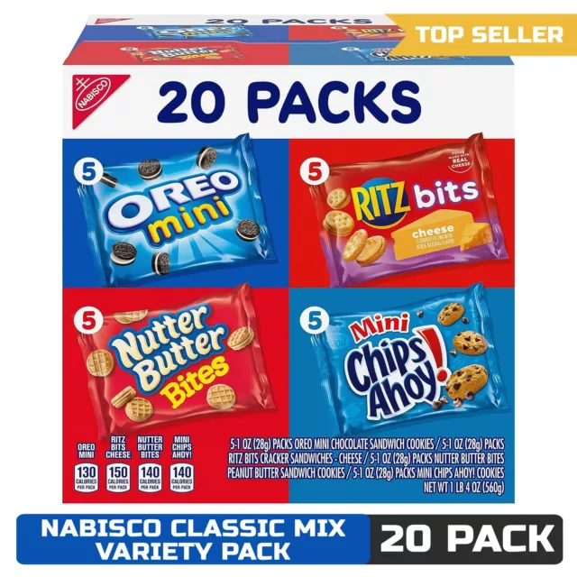 Nabisco Classic Mix Variety Pack, 20 Snack Packs