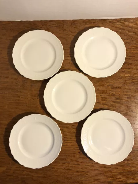 Lot of 5 White AK Kaiser West Germany Porcelain 6.75" Bread & Butter Plates