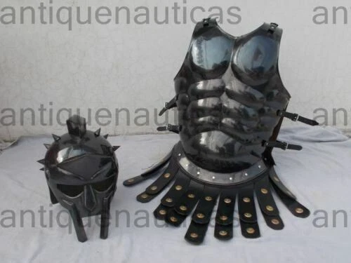 Medieval MUSCLES ARMOR Jacket With Gladiator Helmet Leather Strap HALLOWEEN GIFT