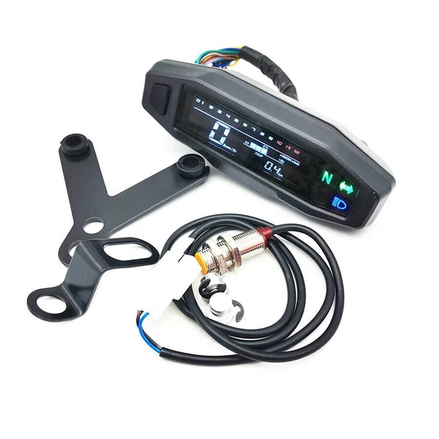 Universal Motorcycle Digital LCD Speedometer with Odometer Tachometer Gauge