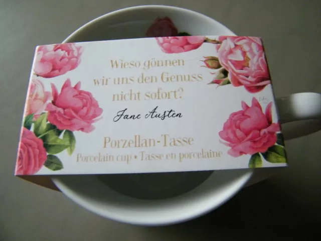 NEU Porzellan - Tasse Becher Marjolein Bastin Jane Austen Blumen Spiegelburg