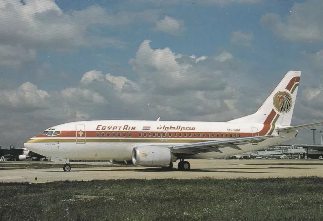 Carte Postale Avion - Egypt Air -  Boeing 737- 500 .