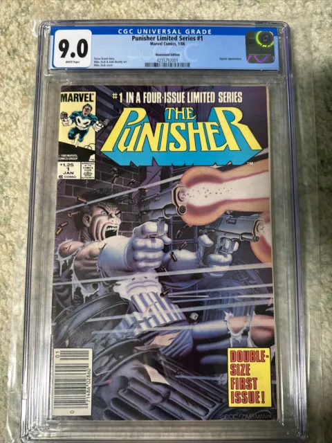 Punisher Limited Series #1 CGC 9.0 NEWSSTAND 1986 jigsaw appearance