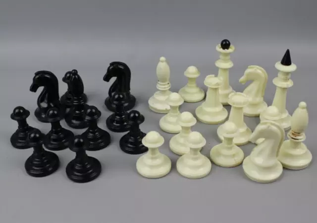 Park Game Series Plastic Chess Set Black & Sandal Pieces - 3.75