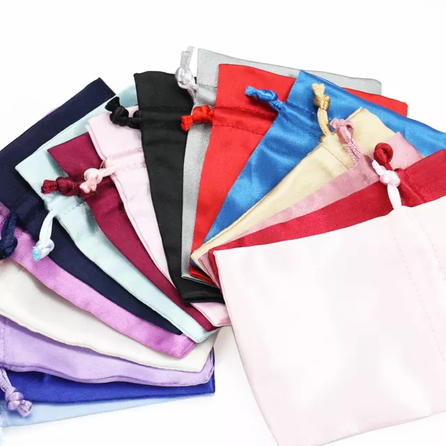 Silky Satin Wedding Favour Gift Bags Drawstring Jewellery Pouches Wholesale UK 2