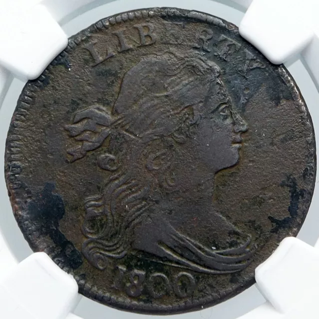 1800 UNITED STATES of AMERICA USA Antique LIBERTY Draped Bust Cent NGC i89162