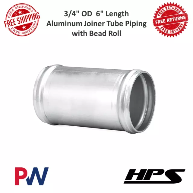 HPS 3/4" OD, 6" Length 16 Gauge 6061 Aluminum Joiner Tube Piping With Bead Roll