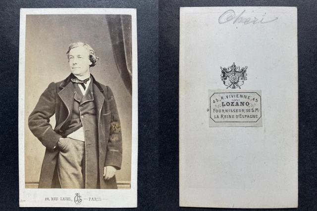 Tirage Albuminé Original CDV, Pierre Petit, Paris, Jeune Homme, 1865, 7x9,5cm