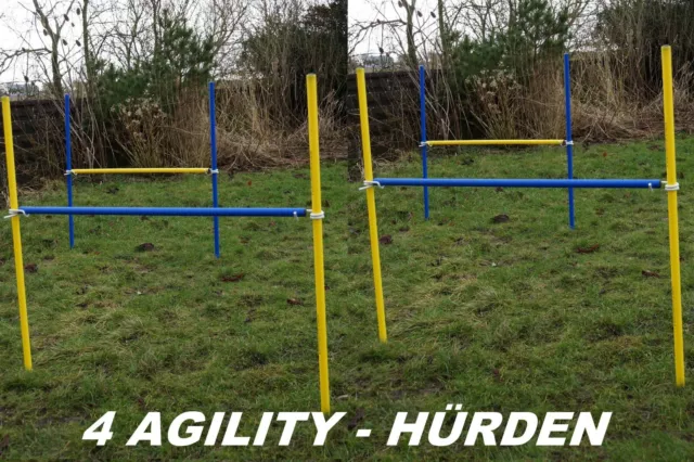 AGILITY-ÜBUNGS-SET in blau / gelb  4 x Hürde