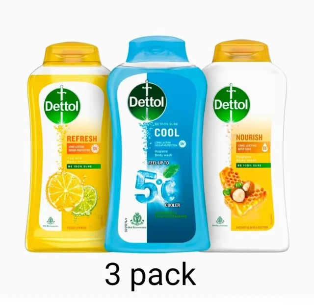 Gel de ducha y gel de baño Dettol para mujeres y hombres 250 ml (paquete de 3)