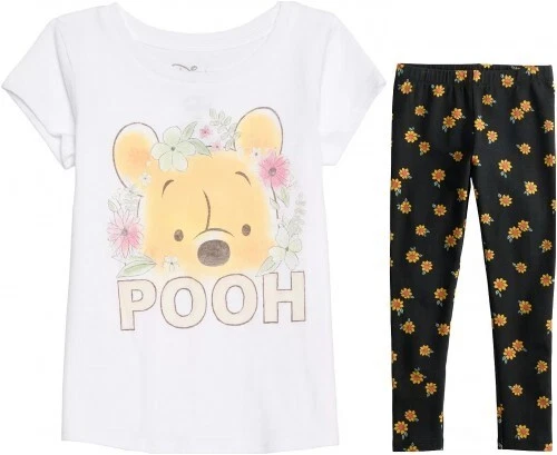 NEW 2pc DISNEY Jumping Beans Winnie The Pooh Shirt & Leggings OUTFIT Sz 5T 5 NWT