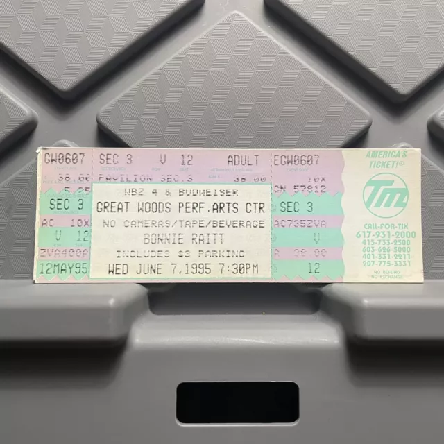 Bonnie Raitt Great Woods Perf Arts Concert Ticket Stub Pre Owned Vintage 1995