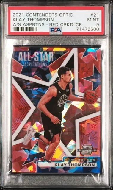 2021 Contenders Optic Klay Thompson All Star Aspirations Red Cracked Ice PSA 9
