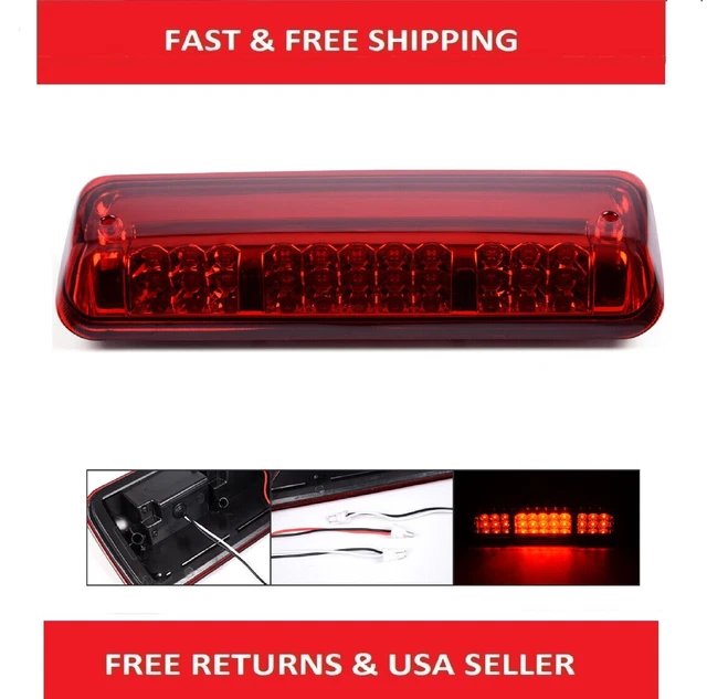 3rd Third Brake Tail Light Assembly Clear Cargo RED Bulb For 2004-2008 Ford F150