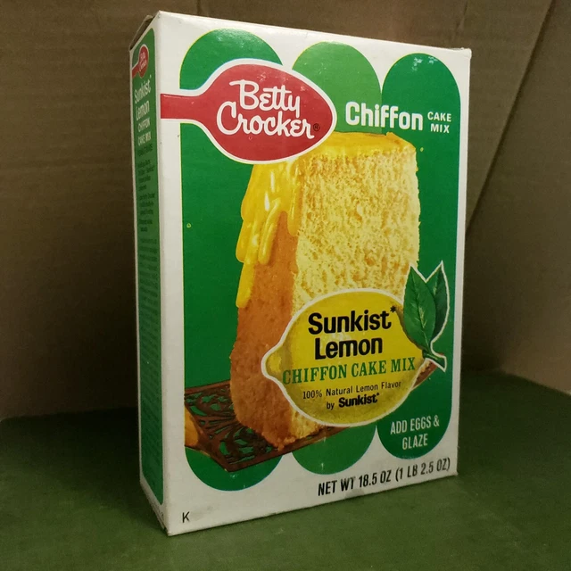 1970S UNOPENED BETTY Crocker Sunkist Lemon Chiffon Vintage Cake Mix NIB NOS £52.14 PicClick UK
