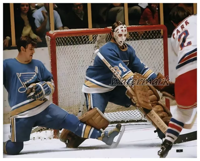 NHL St. Louis Blues Goalie Mike Liut Game Action Leg Save Color 8