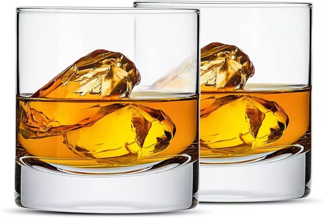 LUXU Crystal Whiskey Glasses, 13oz Heavy Base Old Fashioned Rocks Glasses