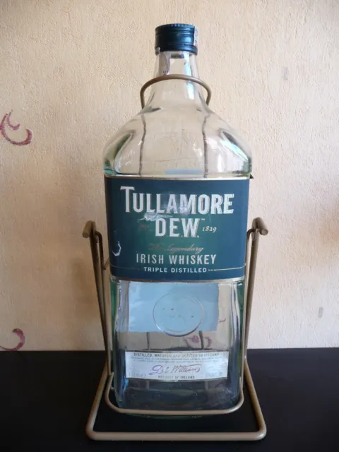Tullamore Dew irish whiskey EMPTY large bottle 4.5l glass scotch swing cradle