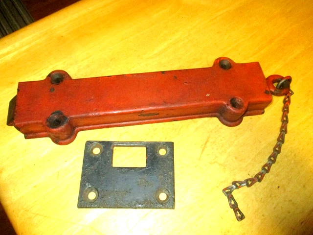 Large Antique Cast Iron Barn Door Latch, 12" Spring Loaded