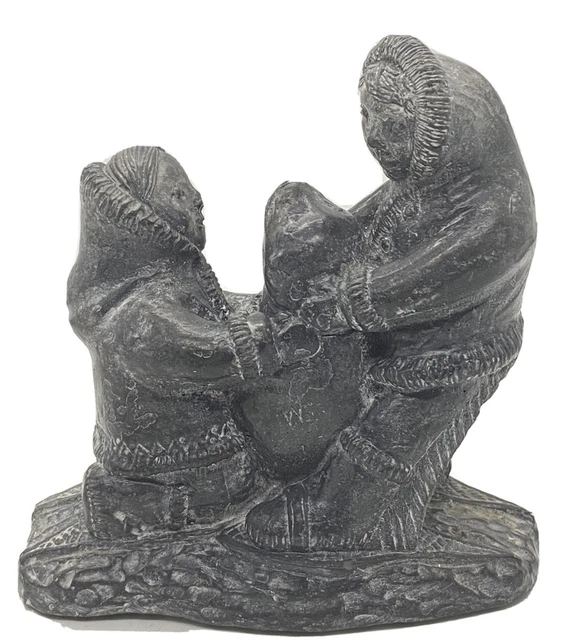 THE WOLF SCULPTURES A Wolf Original Eskimo Inuit Hunt Seal Canada