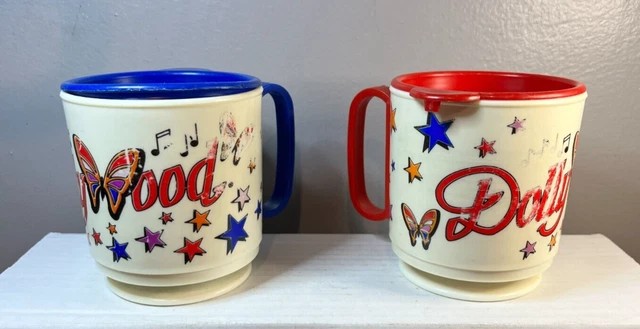 Whirley Industries - Vintage Dollywood x2 Travel Mugs with Lid - Made in USA