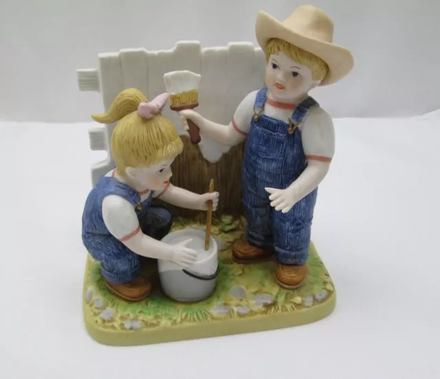 1985 HOMCO Denim Days Figurine THE BIRDHOUSE #8888 Danny Debbie