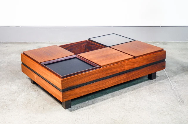 ⚜️ Mesa Pequeña De Café Diseño Carlo Hauner Para Forma 1960 Palo Rosa Coffee