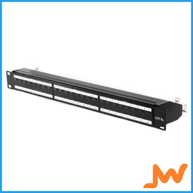 24-Port CAT6A Shielded Fully Loaded Patch Panel