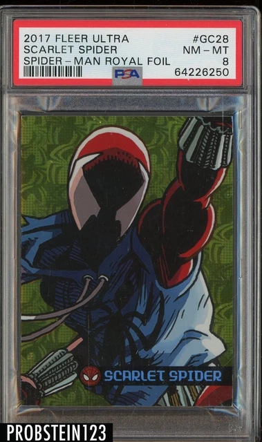 2017 Fleer Ultra Spider-Man Royal Foil #GC28 Scarlet Spider 25/99 PSA 8 NM-MT