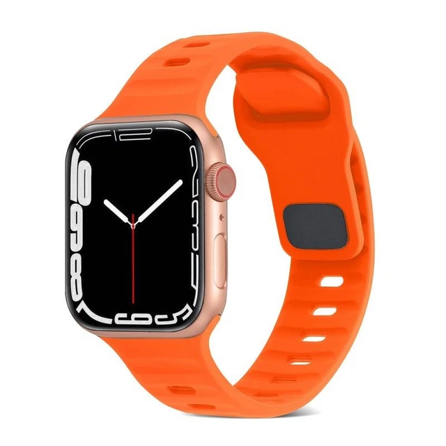 PER APPLE WATCH Cinturino in silicone a strisce con fibbia