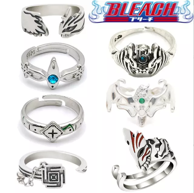 Anime Bleach Kurosaki Ichigo Ring Men Women Cosplay Adjuestable Alloy Rings