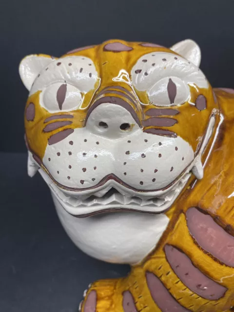 Vintage Large Tiger Statue Porcelain 1960s Detroit Tigers Zoo VTG 2.5ft Big