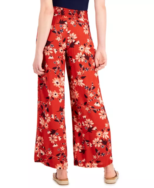 Style & Co Womens Printed Smocked-Waist Wide-Leg Pants (X-Large, Moroccan Spice) 2