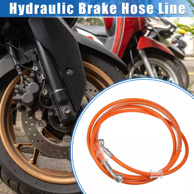 Motorcycle 240cm 94.49" 10mm 0.39" Hydraulic Brake Hose Line Pipeline Orange