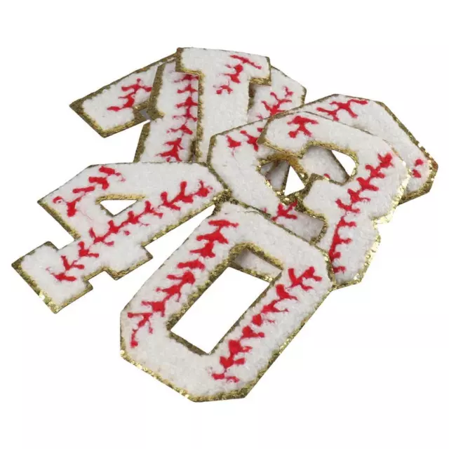 20Pcs Baseball Number Patches 3 inch Chenille Number Patches  Jackets Clothing