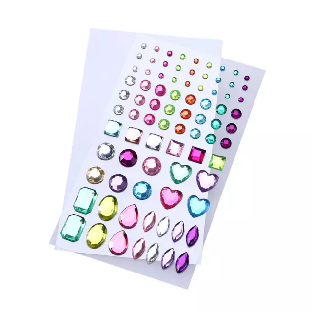 2 Sheets Rhinestone Stickers for Crafts Child Cell Phone Crystal