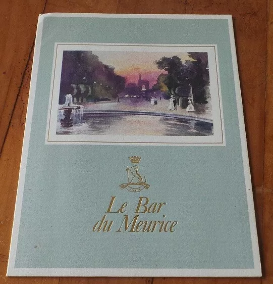 Rare Collector - Carte Du Bar Le Meurice Paris