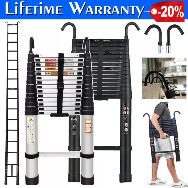 10ft-20ft Aluminum Telescoping Ladder Telescopic Multi Purpose for Home 150kg AA