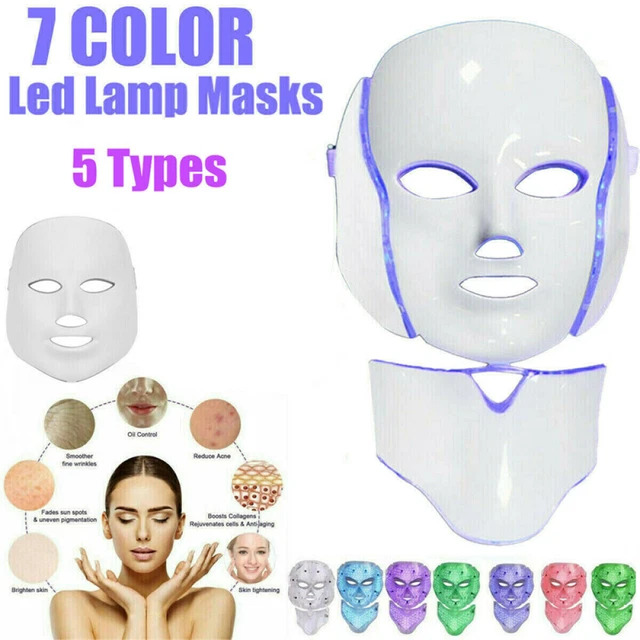 LED LIGHT PHOTON Face Neck Mask Rejuvenation Skin Facial Therapy ...