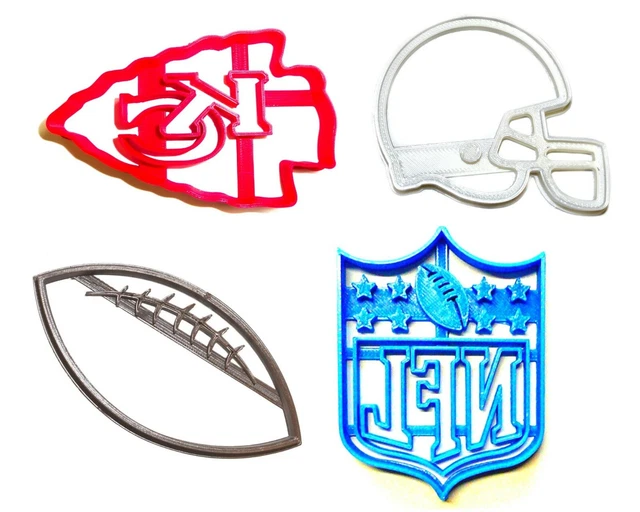 KANSAS CITY CHIEFS Nfl Football Logo Helmet Set Of 4 Cookie Cutter