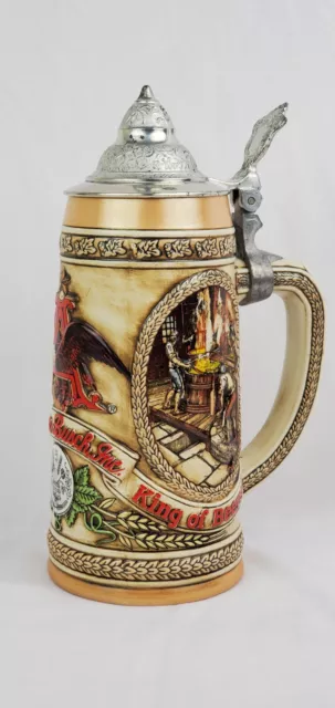 Ceramarte Budweiser Lidded Beer Stein B Series Anheuser Busch Vintage Numbered