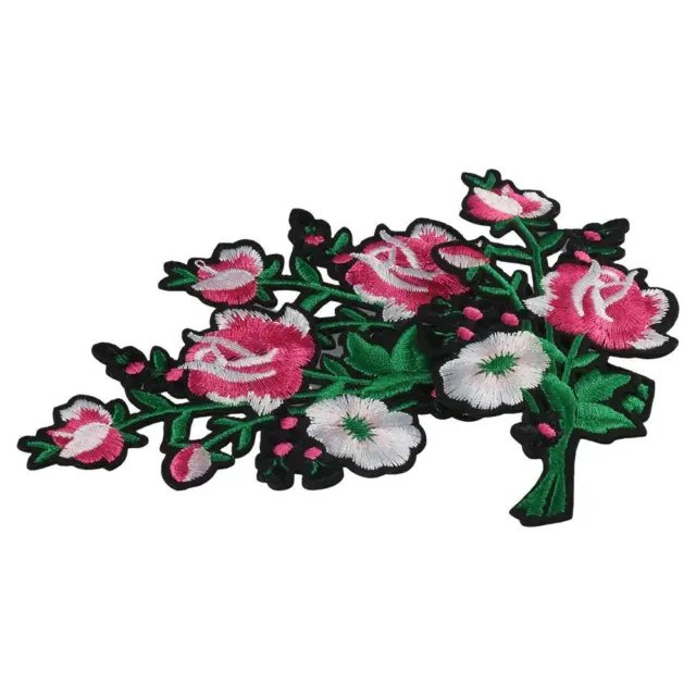 BLUE EMBROIDERY PATCH Pink Iron on Patches DIY Flowers Patches for Jeans  $6.61 - PicClick AU