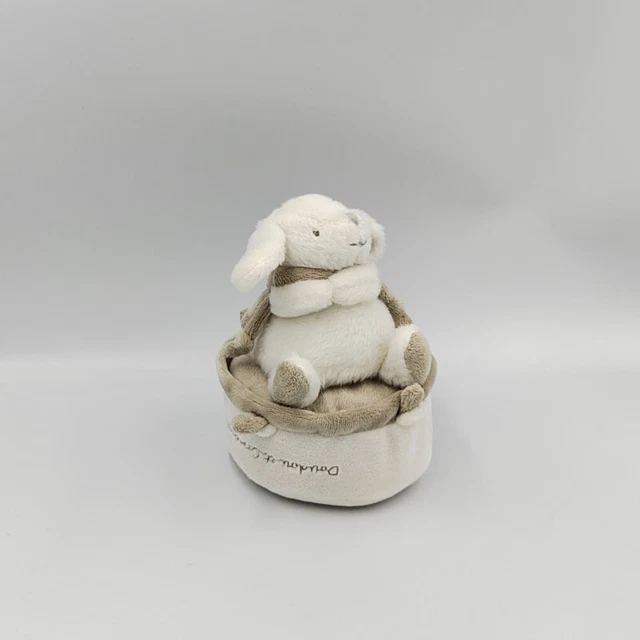 Doudou et compagnie boite musical lapin blanc beige taupe - 29910
